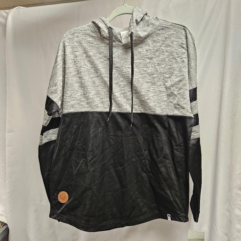 3for$25 popular color block grey black sweatshirt hoodie top long sleeve sporty